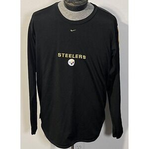 Vintage Pittsburgh Steelers Shirt Mens XL‎ Black NFL Football Nike Pro Line 90s